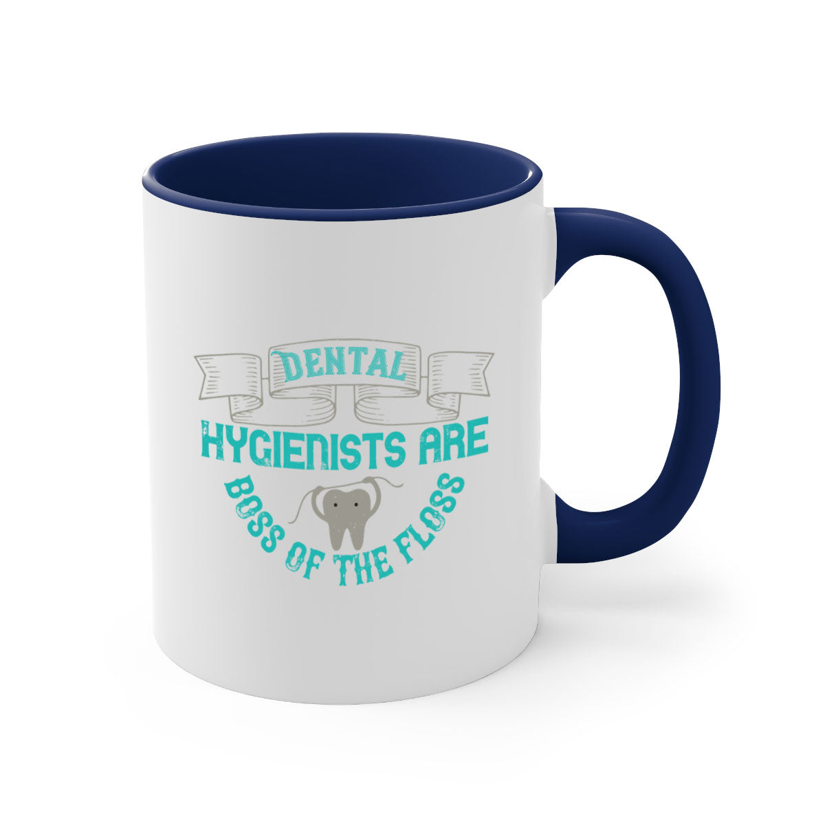 Dental Hygienists Style 48# Mug featuring a two-tone design with a colored handle and glossy finish, available in multiple colors.